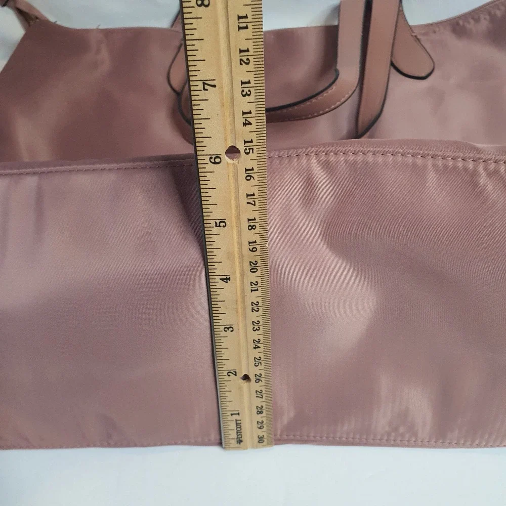 A New Day Tote Bag Pink Nylon 18x14x9 Overnighter Travel Laptop‎ Section Pockets